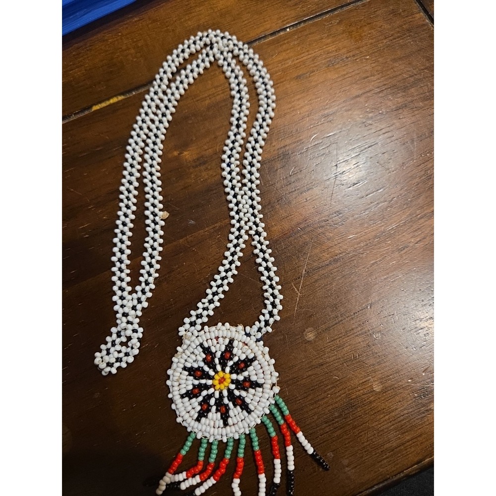 vtg seed bead necklace L-J‎